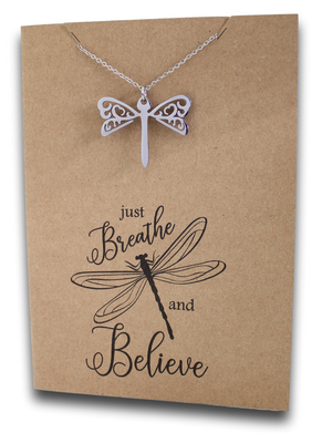 Dragonfly Pendant & Chain - Card 363