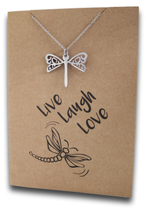 Dragonfly Pendant & Chain - Card 364