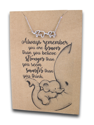 Elephants Pendant & Chain - Card 280