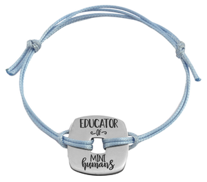 Engraved Blue Cord Teacher Bracelet-Charmed Jewellery