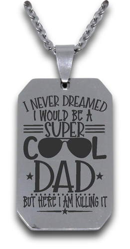 Engraved Dog Tag Pendant and Chain-Charmed Jewellery