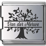 Engraved Family Tree Megalink Italian charm (Click to Personalize)-Charmed Jewellery