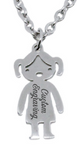 Engraved Girl Pendant with Chain-Charmed Jewellery