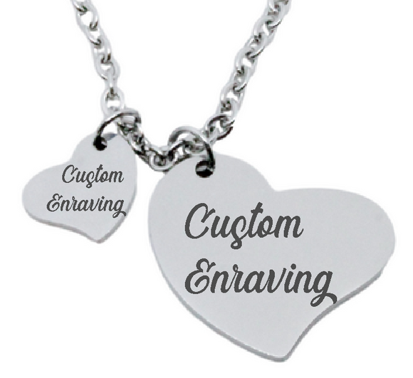 Engraved Heart Pendants with Chain-Charmed Jewellery