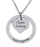 Engraved Heart & Ring Pendant with Chain-Charmed Jewellery