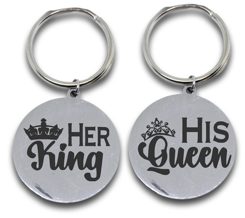 Engraved His and Hers Keyrings-Charmed Jewellery