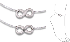 Engraved Infinity Ankle Bracelet-Charmed Jewellery