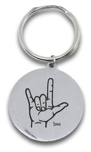 Engraved Love Sign Language Keyring-Charmed Jewellery