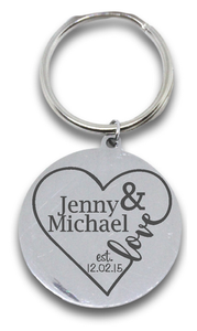Engraved Personalized Love Heart Keyring-Charmed Jewellery