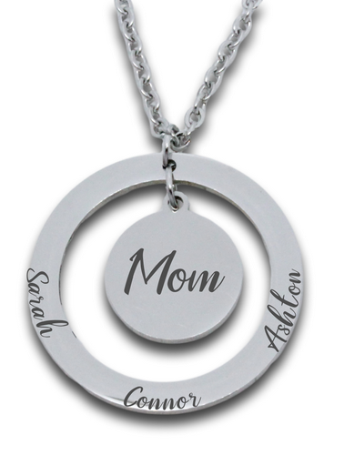 Personalized Ring & Disc Pendant with Chain