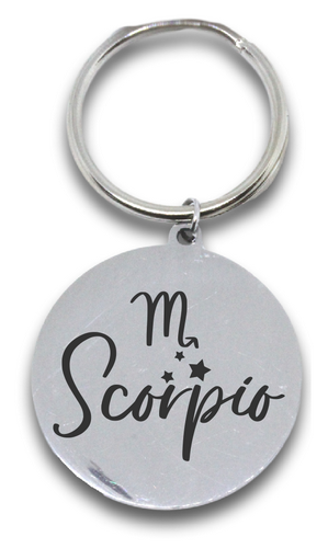 Engraved Round Keyring - Zodiac