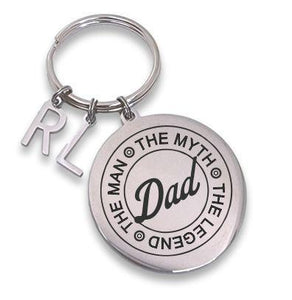 Engraved Round Keyring with 2 Letter Charms