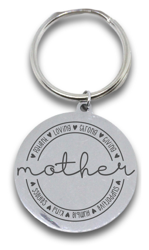 Engraved Round Mother Keyring