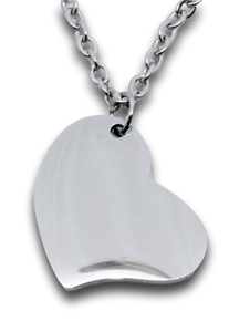 Engraved Side Heart Pendant with Chain-Charmed Jewellery