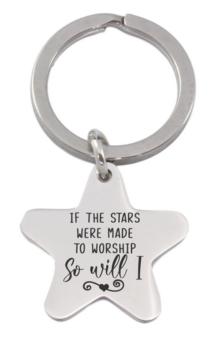 Engraved Star Keyring - Made to Worship