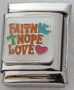 Faith Hope Love 13mm Charm-Charmed Jewellery