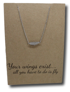 Feather Pendant & Chain - Card 11-Charmed Jewellery
