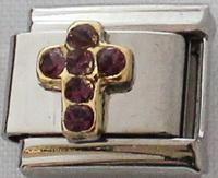 February Birthstone Cross 9mm Charm-Charmed Jewellery