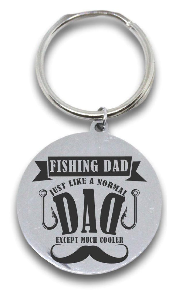 Fishing Dad Round Keyring