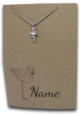 Flamingo Pendant & Chain - Card 135 (Click to personalize card)-Charmed Jewellery