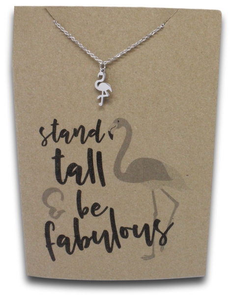 Flamingo Pendant & Chain - Card 136-Charmed Jewellery