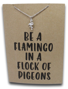 Flamingo Pendant & Chain - Card 137-Charmed Jewellery