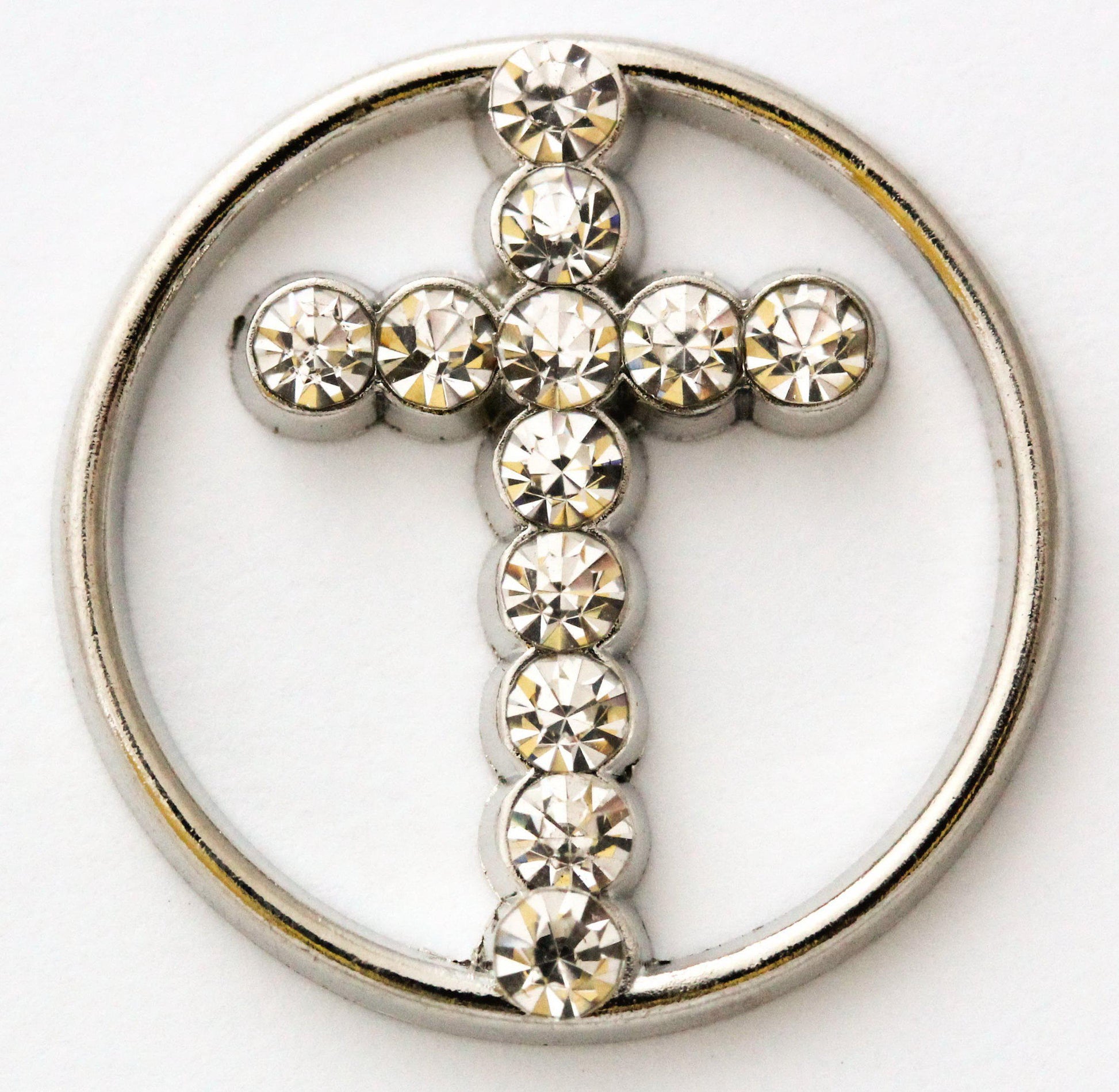 Floating Locket Plate - CZ Cross-Charmed Jewellery