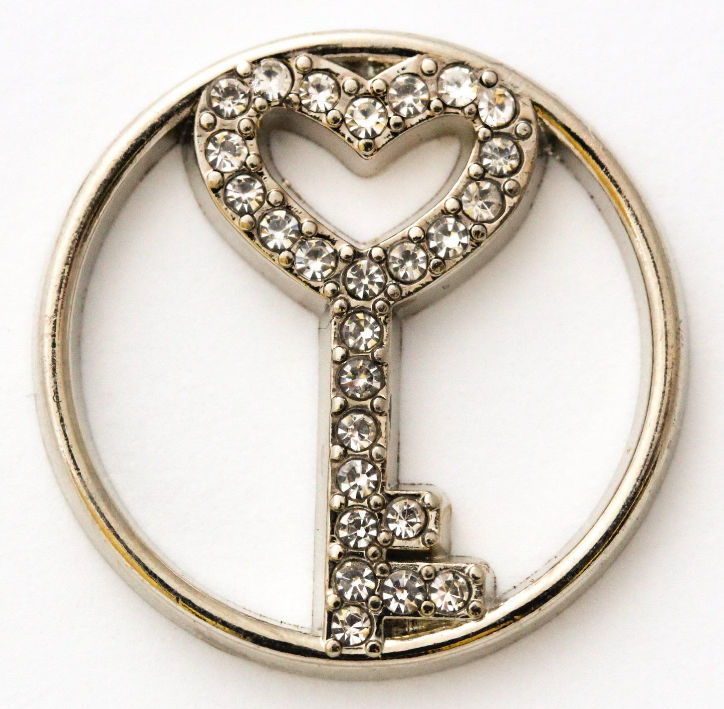 Floating Locket Plate - CZ Key-Charmed Jewellery