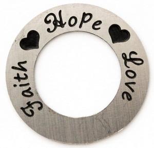 Floating Locket Plate - Faith Hope Love-Charmed Jewellery