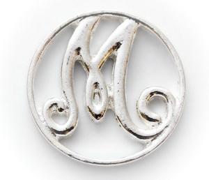 Floating Locket Plate - Letter M-Charmed Jewellery