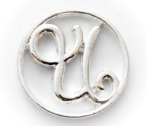 Floating Locket Plate - Letter U-Charmed Jewellery