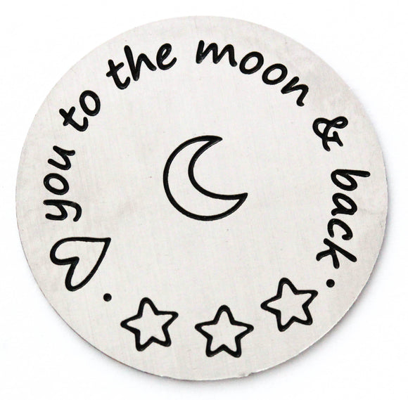 Floating Locket Plate - love You to the Moon and Back-Charmed Jewellery