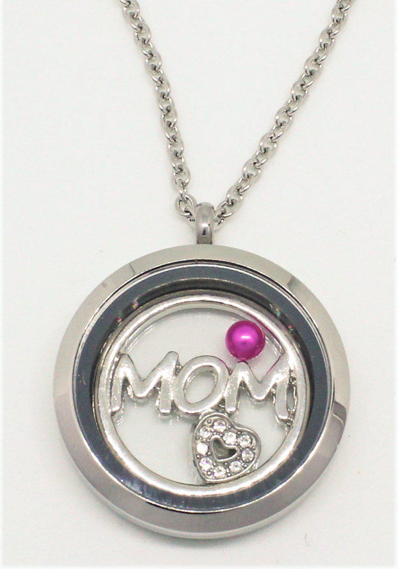 Floating locket + Back plate + 2 Charms + Chain-Charmed Jewellery
