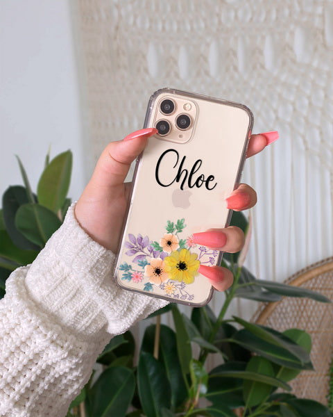 Personalized Bottom Flower Cellphone Case