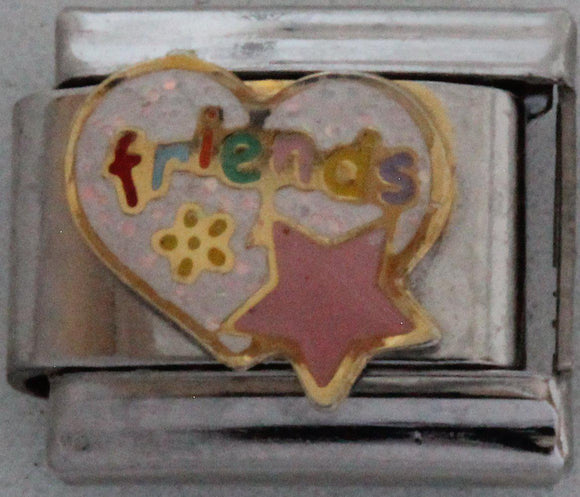 Friends Heart 9mm Charm-Charmed Jewellery