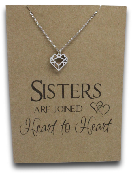 Geometric Heart Pendant & Chain - Card 150-Charmed Jewellery