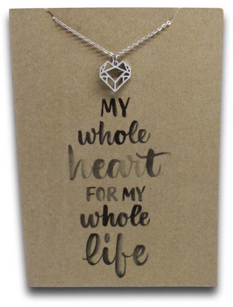 Geometric Heart Pendant & Chain - Card 152-Charmed Jewellery