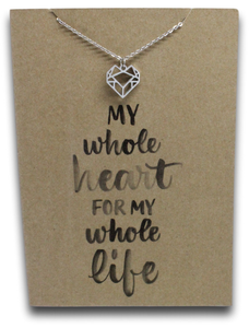 Geometric Heart Pendant & Chain - Card 152-Charmed Jewellery