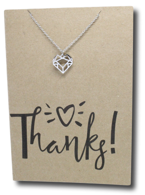 Geometric Heart Pendant & Chain - Card 218