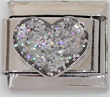 Glitter Heart 9mm Charm-Charmed Jewellery