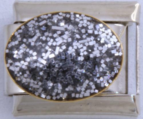 Glitter Oval 9mm Charm-Charmed Jewellery