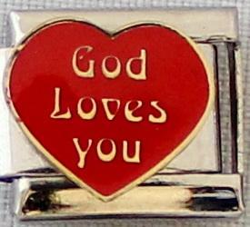 God Loves you 9mm Charm-Charmed Jewellery