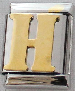 Gold Plated Letter H 13mm Charm-Charmed Jewellery