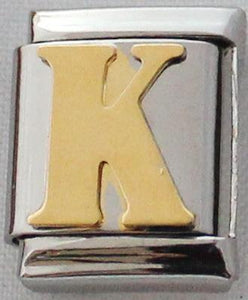 Gold Plated Letter K 13mm Charm-Charmed Jewellery