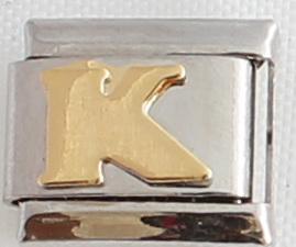 Gold Plated Letter K 9mm Charm-Charmed Jewellery