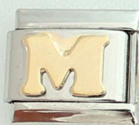 Gold Plated Letter M 9mm Charm-Charmed Jewellery