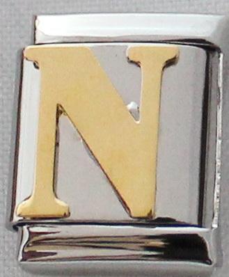 Gold Plated Letter N 13mm Charm-Charmed Jewellery