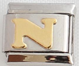 Gold Plated Letter N 9mm Charm-Charmed Jewellery