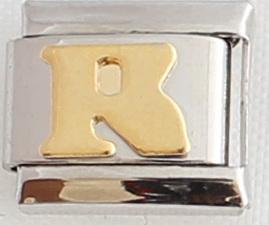 Gold Plated Letter R 9mm Charm-Charmed Jewellery