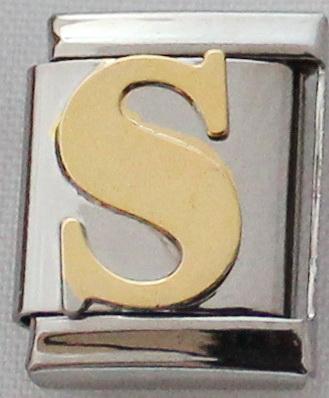 Gold Plated Letter S 13mm Charm-Charmed Jewellery